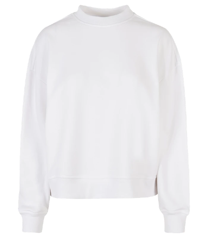 Build Your Brand Build Your Brand Womens oversized crew neck sweatshirt in White