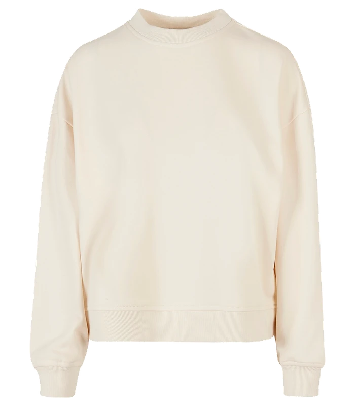 Build Your Brand Build Your Brand Womens oversized crew neck sweatshirt in White Sand