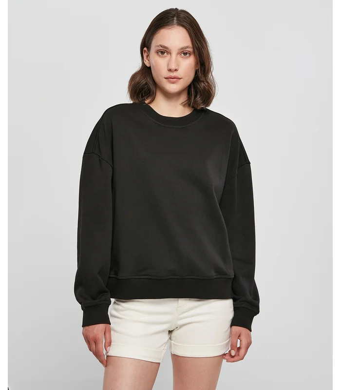 Build Your Brand Build Your Brand Womens oversized crew neck sweatshirt in Black