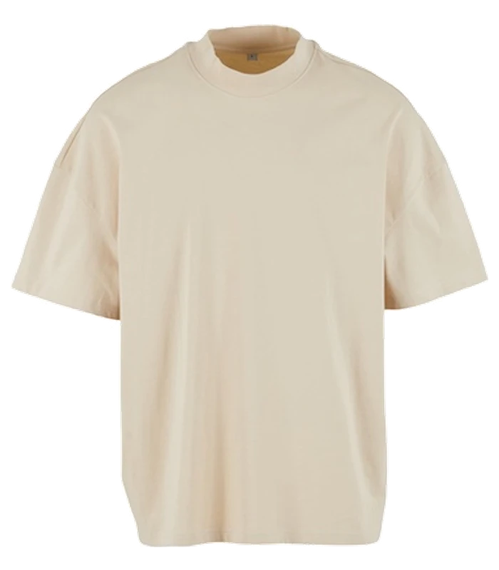 Build Your Brand Build Your Brand Oversized mock neck tee in Sand