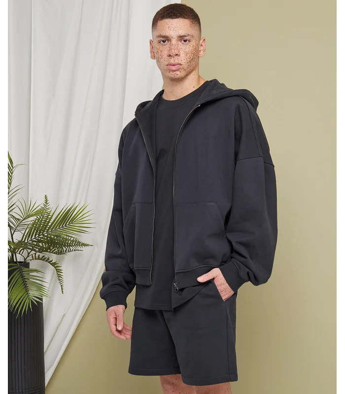 Build Your Brand Build Your Brand 90s zip hoodie in Black