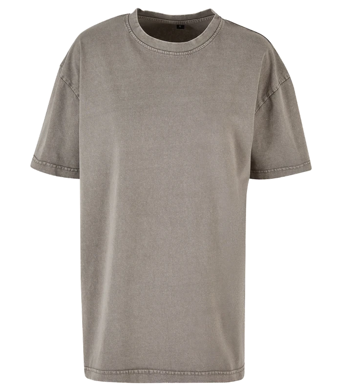Build Your Brand Build Your Brand Womens oversized acid wash tee in Asphalt
