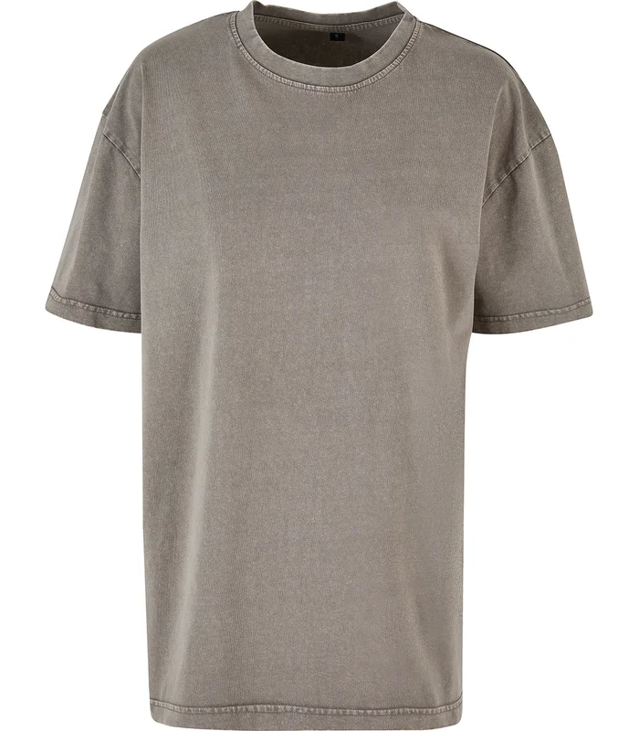 Build Your Brand Build Your Brand Womens oversized acid wash tee in Asphalt