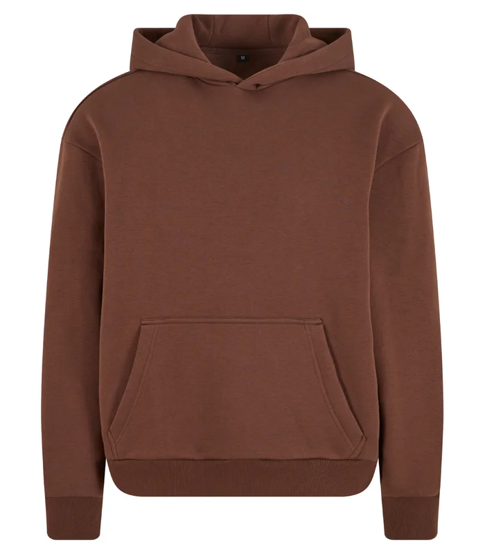 Build Your Brand Build Your Brand Fluffy hoodie in Chocolate Brown*