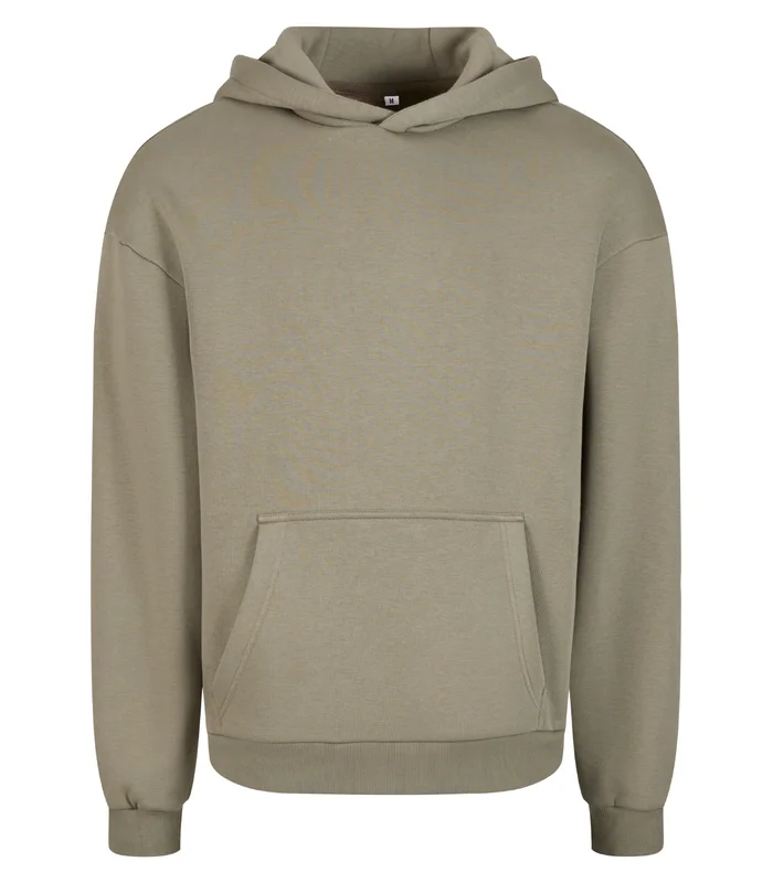 Build Your Brand Build Your Brand Fluffy hoodie in Pale Olive*