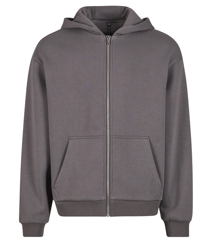 Build Your Brand Build Your Brand Fluffy zip hoodie in Magnet