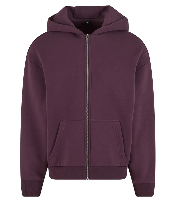 Build Your Brand Build Your Brand Fluffy zip hoodie in Plum Purple