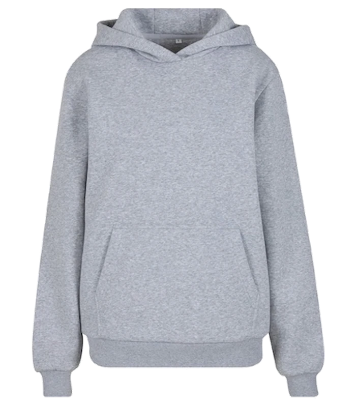 Build Your Brand Build Your Brand Womens fluffy hoodie in Heather Grey