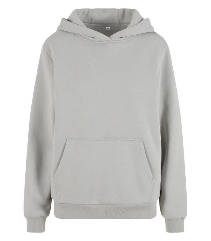 Build Your Brand Build Your Brand Womens fluffy hoodie in Light Asphalt