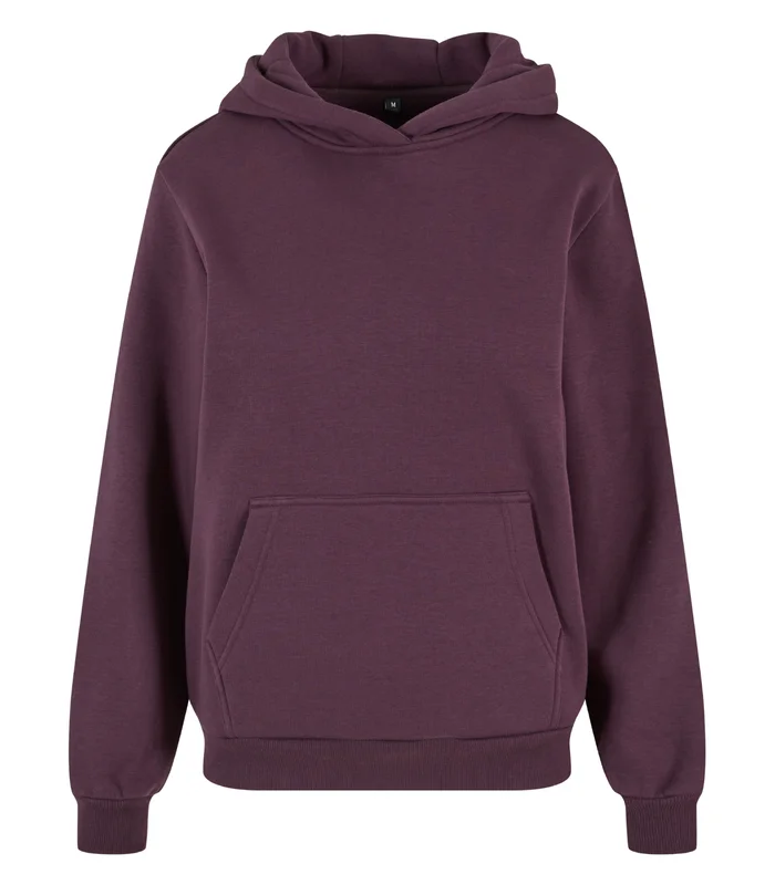 Build Your Brand Build Your Brand Womens fluffy hoodie in Plum Purple
