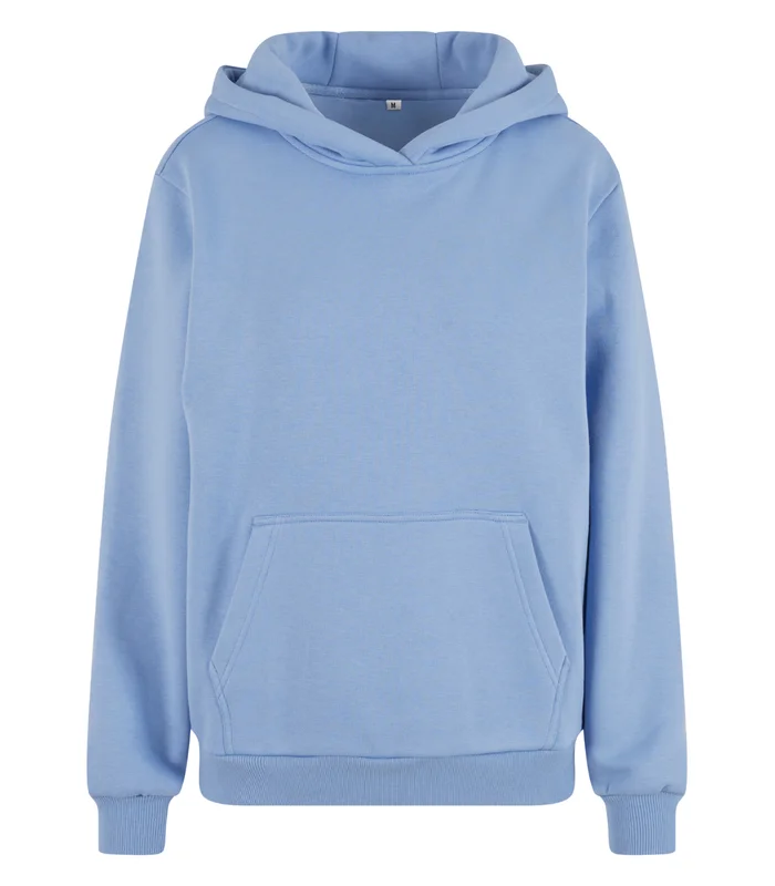 Build Your Brand Build Your Brand Womens fluffy hoodie in Powder Blue