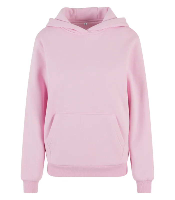 Build Your Brand Build Your Brand Womens fluffy hoodie in Soft Pink