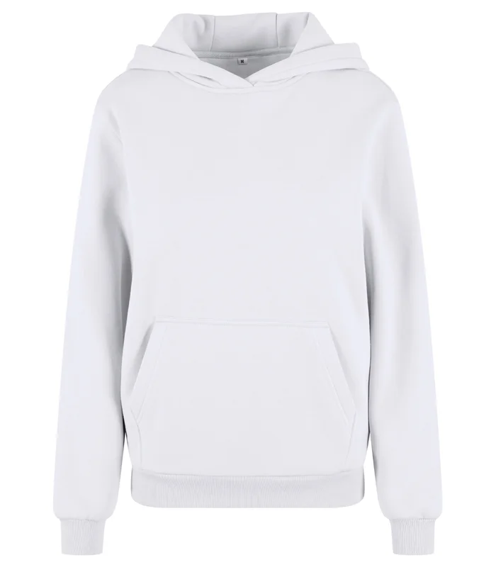 Build Your Brand Build Your Brand Womens fluffy hoodie in White