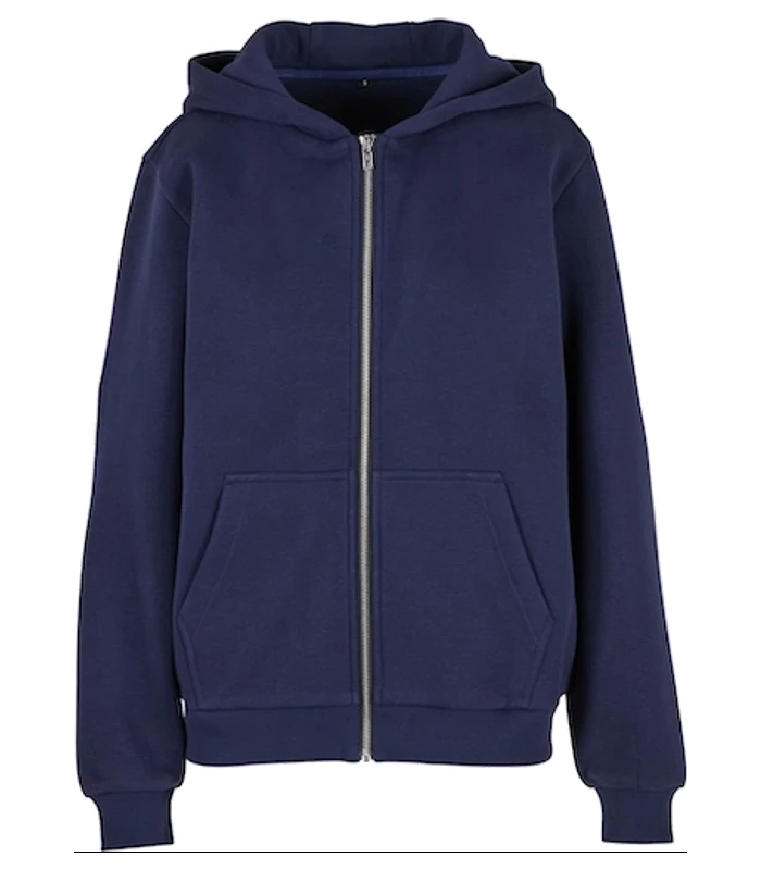 Build Your Brand Build Your Brand Womens fluffy zip hoodie in Navy