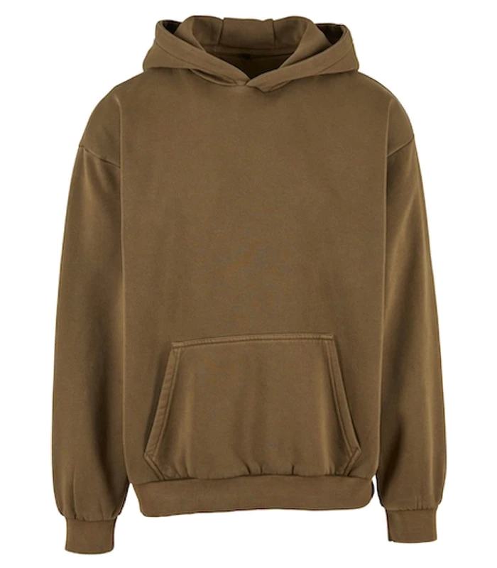 Build Your Brand Build Your Brand Vintage heavy hoodie in Warm Khaki
