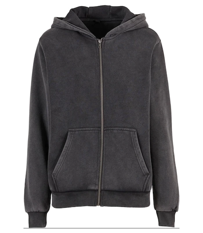 Build Your Brand Build Your Brand Womens vintage heavy zip hoodie in Magnet