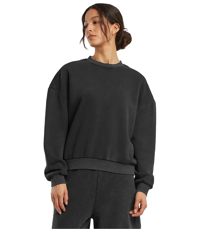 Build Your Brand Build Your Brand Womens vintage heavy crew neck in Black