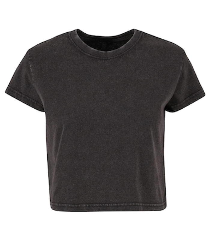 Build Your Brand Build Your Brand Womens vintage cropped tee in Black