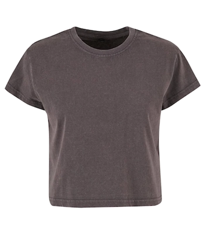 Build Your Brand Build Your Brand Womens vintage cropped tee in Magnet