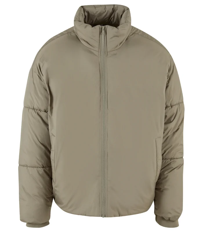 Build Your Brand Build Your Brand Oversized puffer jacket in Pale Olive