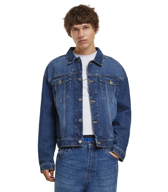 Build Your Brand Build Your Brand Heavy ounce boxy denim jacket in Black Washed