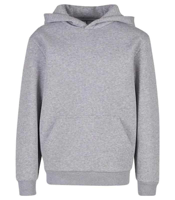 Build Your Brand Build Your Brand Kids fluffy hoodie in Heather Grey