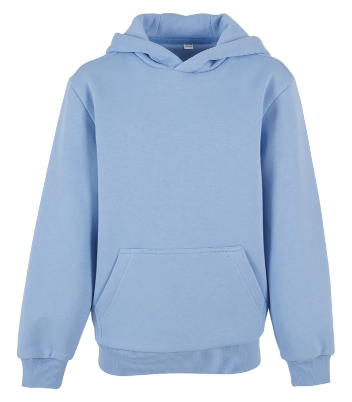 Build Your Brand Build Your Brand Kids fluffy hoodie in Powder Blue