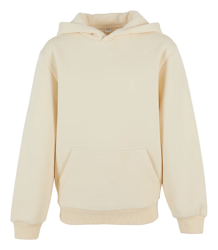 Build Your Brand Build Your Brand Kids fluffy hoodie in White Sand