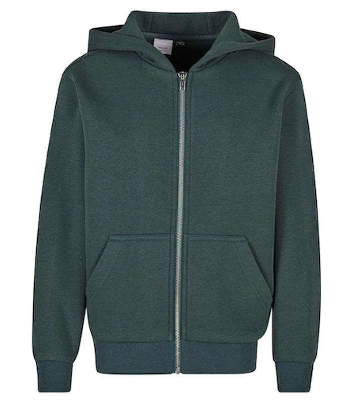 Build Your Brand Build Your Brand Kids fluffy zip hoodie in Bottle Green