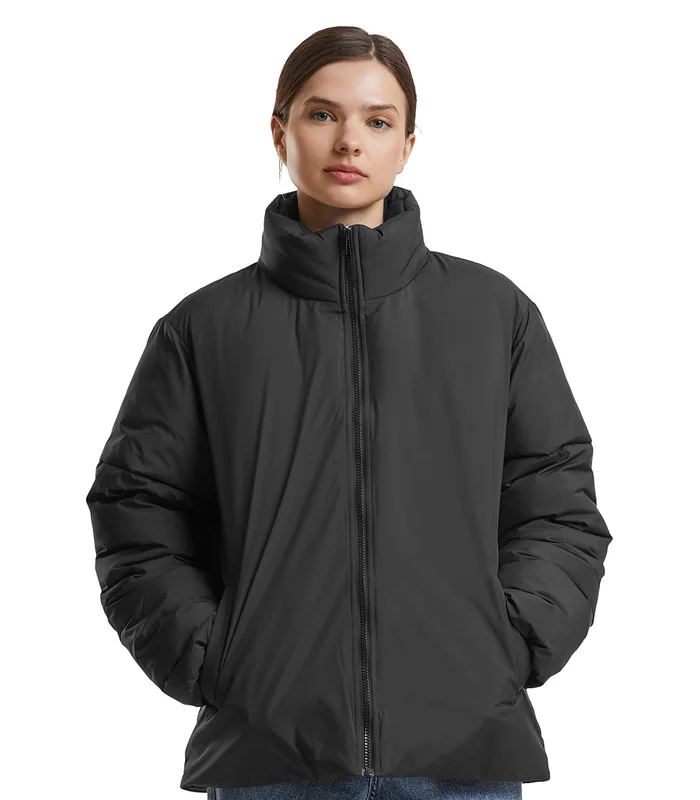 Build Your Brand Build Your Brand Womens loose puffer jacket in Black