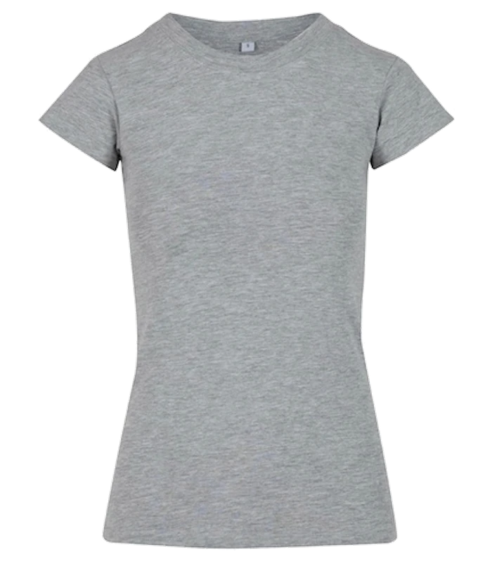 Build Your Brand Build Your Brand Womens stretch tee in Heather Grey