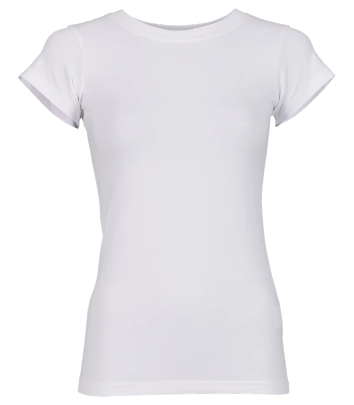 Build Your Brand Build Your Brand Womens stretch tee in White