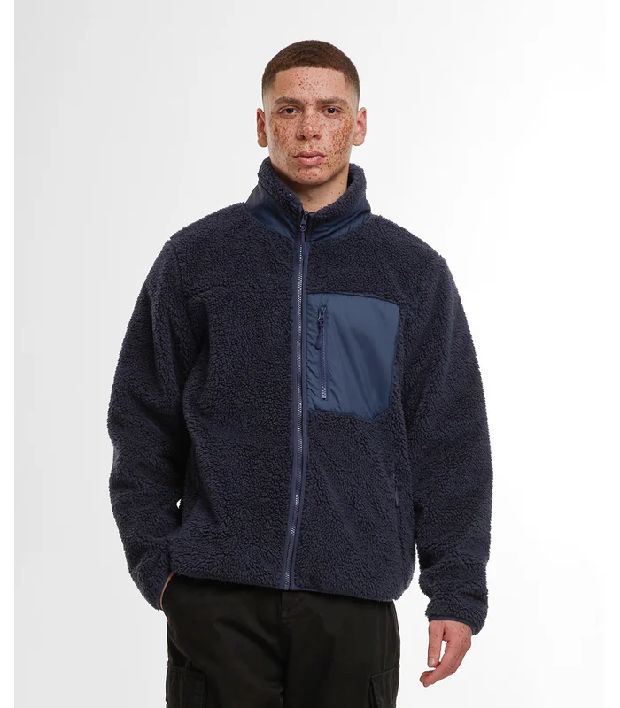 Build Your Brand Build Your Brand Bonded sherpa jacket in Black