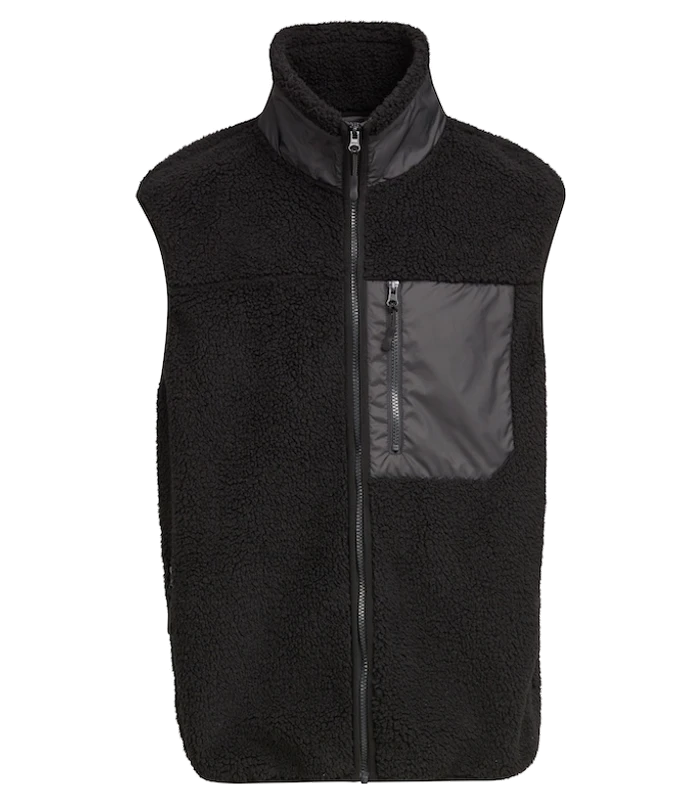 Build Your Brand Build Your Brand Bonded sherpa vest in Black