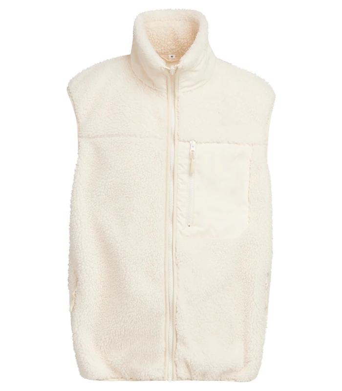 Build Your Brand Build Your Brand Bonded sherpa vest in White Sand