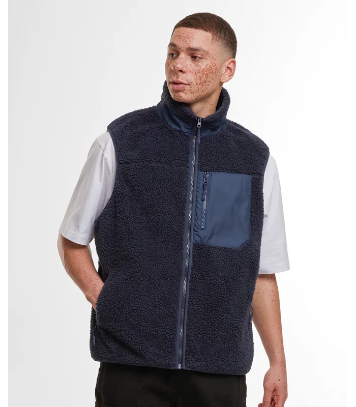 Build Your Brand Build Your Brand Bonded sherpa vest in Black