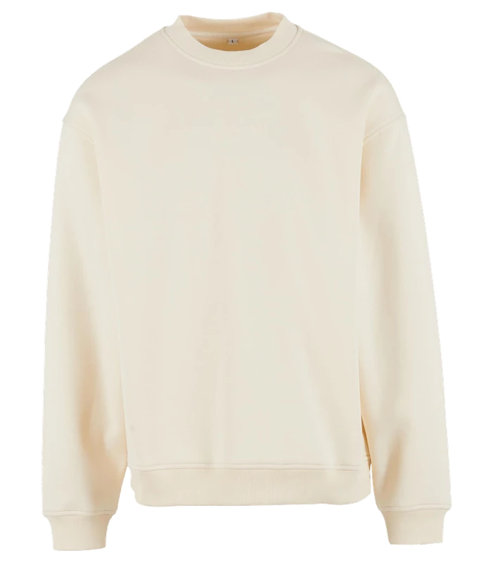 Build Your Brand Build Your Brand Loose-fit sweatshirt in White Sand