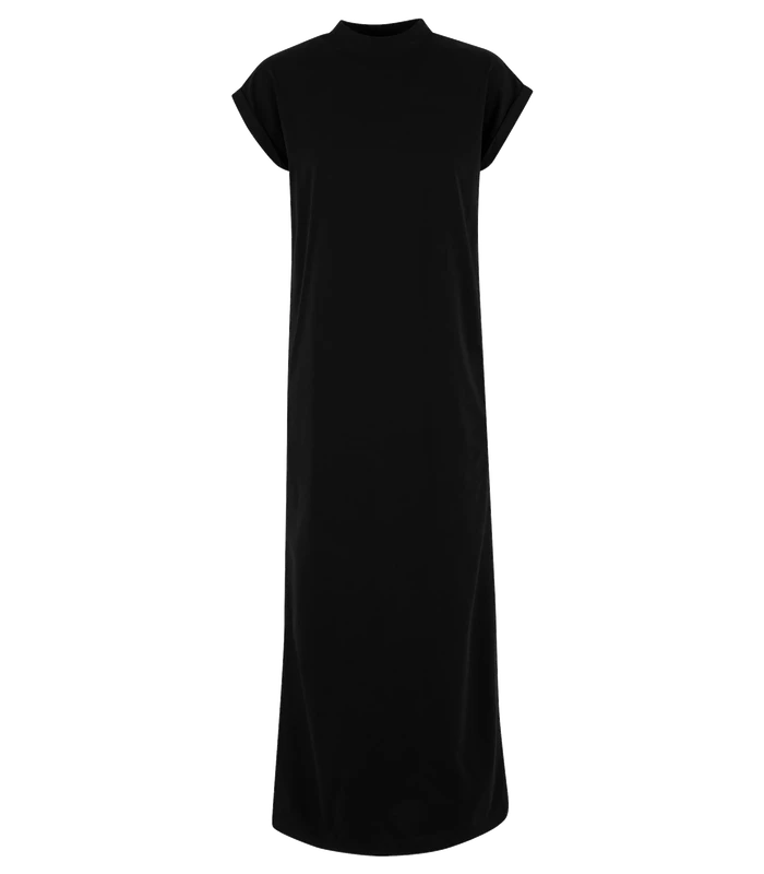 Build Your Brand Build Your Brand Womens Sorona long extended shoulder dress in Black