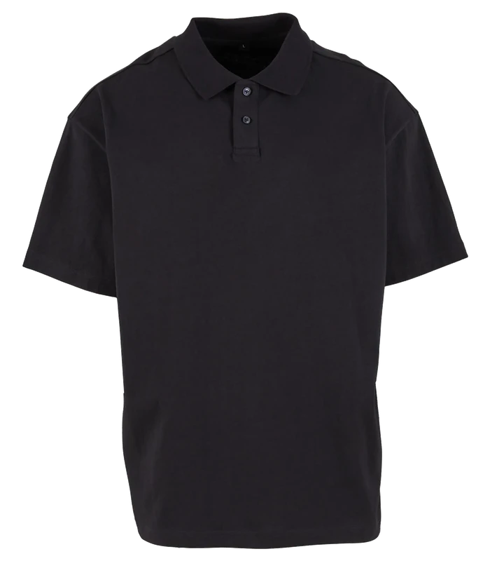 Build Your Brand Build Your Brand Oversized polo shirt in Black