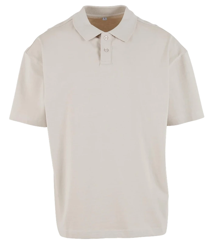 Build Your Brand Build Your Brand Oversized polo shirt in Cloud