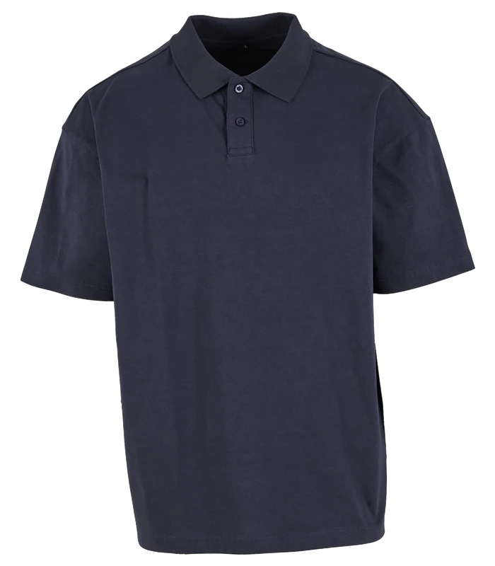 Build Your Brand Build Your Brand Oversized polo shirt in Navy