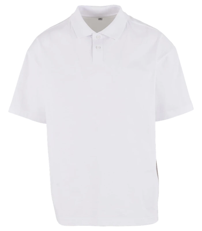 Build Your Brand Build Your Brand Oversized polo shirt in White
