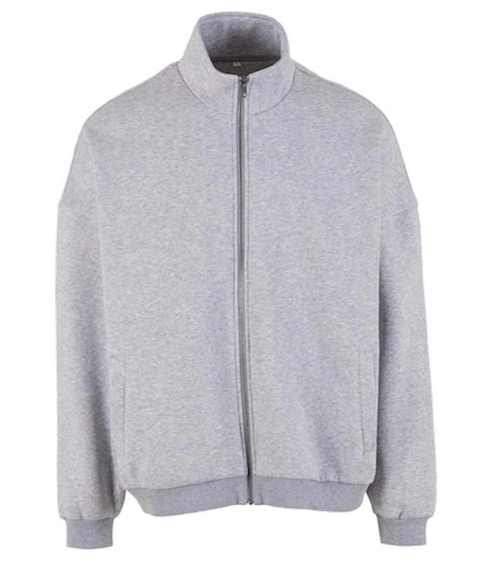 Build Your Brand Build Your Brand Oversized zip jacket in Heather Grey