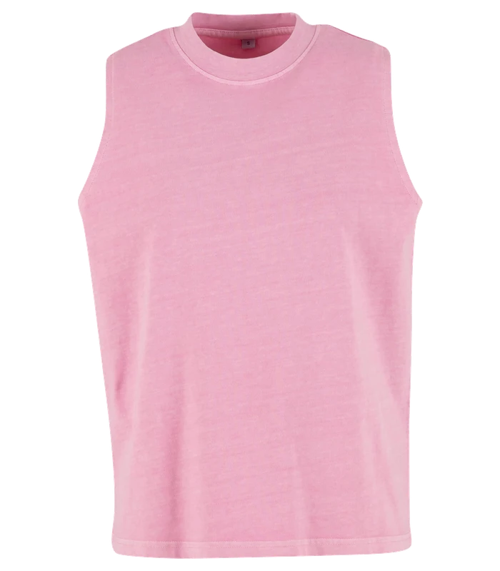 Build Your Brand Build Your Brand Womens vintage washed sleeveless tee in Cool Pink
