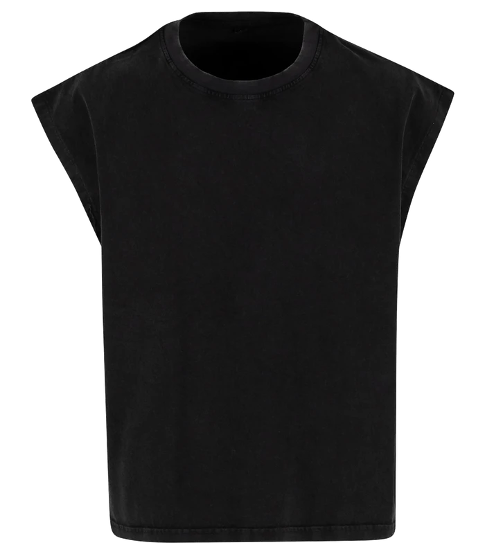 Build Your Brand Build Your Brand Vintage cropped heavy sleeveless tee in Black