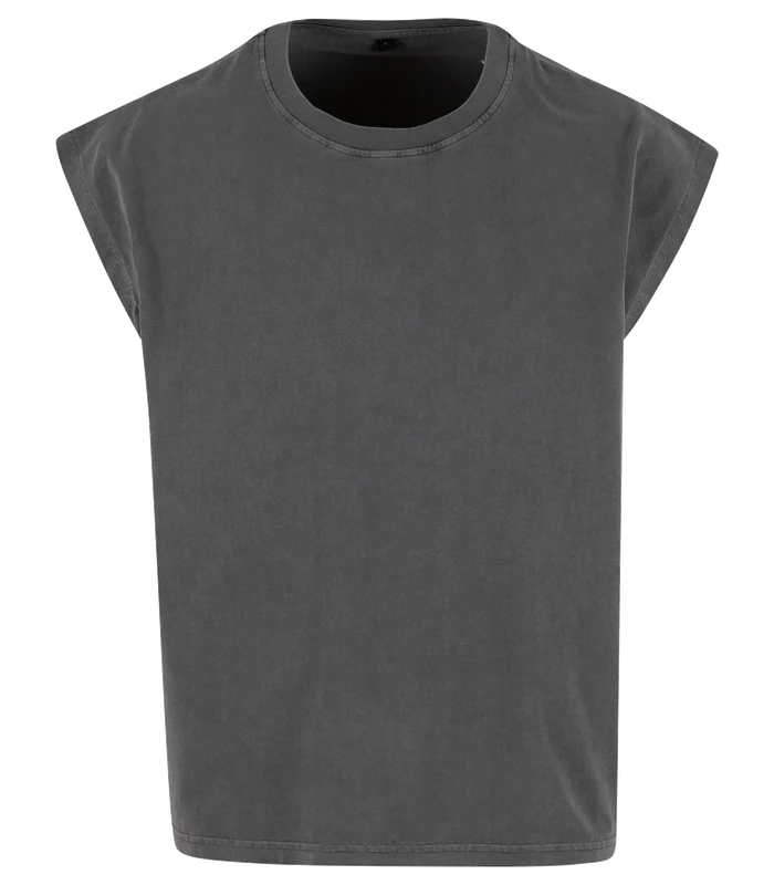 Build Your Brand Build Your Brand Vintage cropped heavy sleeveless tee in Black