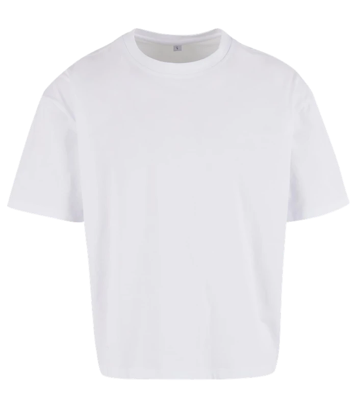 Build Your Brand Build Your Brand Cropped oversize tee in White