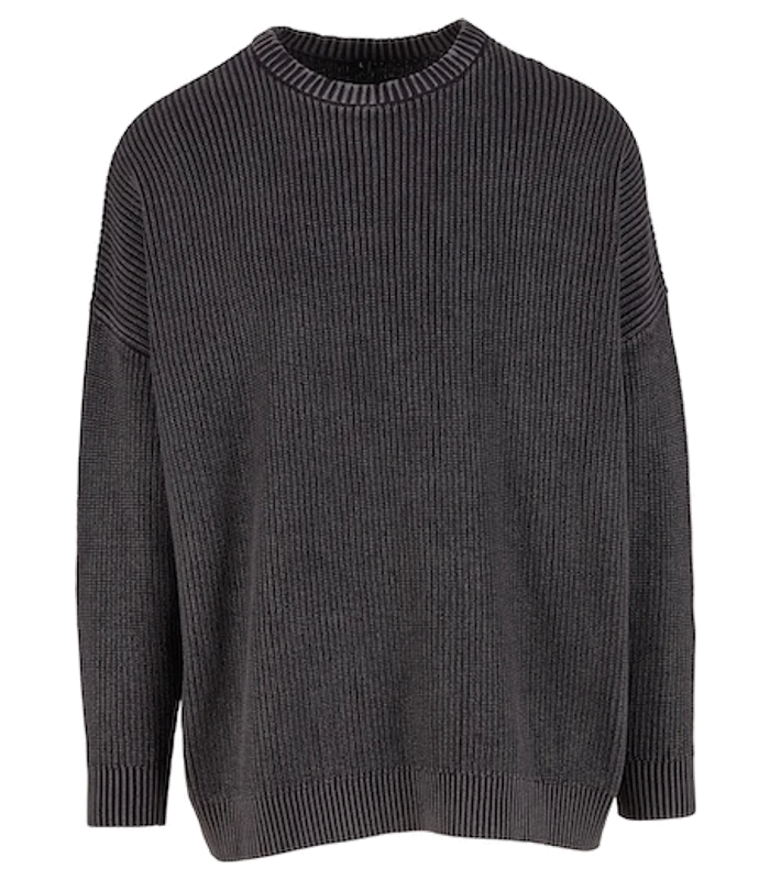 Build Your Brand Build Your Brand Acid washed knitted oversized sweater in Black
