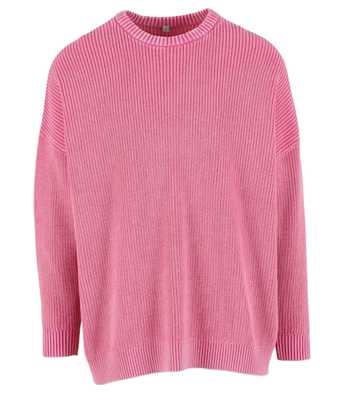 Build Your Brand Build Your Brand Acid washed knitted oversized sweater in Black