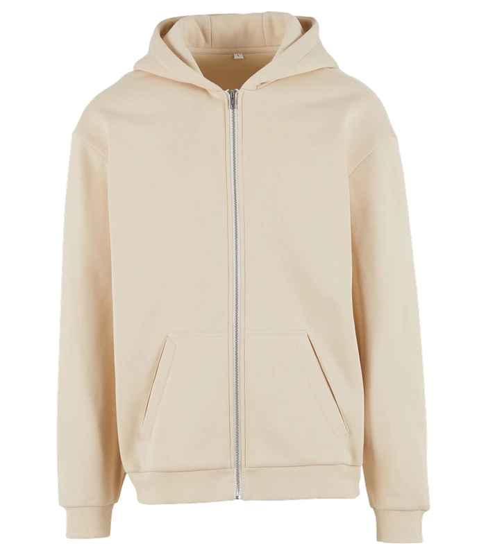 Build Your Brand Build Your Brand Loose-fit zip hoodie in Sand